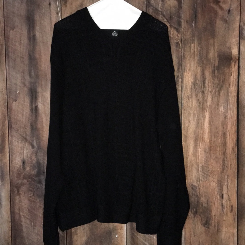 Black Murano windowpane knit sweater